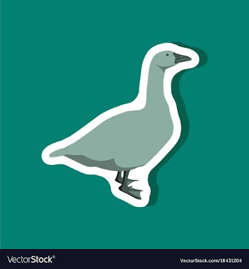 Goose paper sticker on stylish background vector image