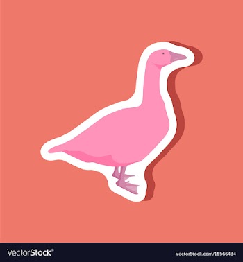 Goose paper sticker on stylish background vector image