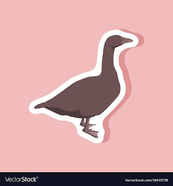 Goose paper sticker on stylish background vector image