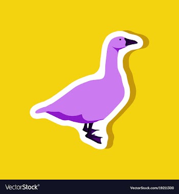 Goose paper sticker on stylish background vector image