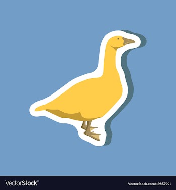 Goose paper sticker on stylish background vector image
