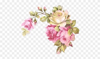 Gorgeous Bavarian Roses &amp; Corners Shabby Waterslide - Vintage Floral Corner Png