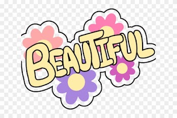 Gorgeus Clipart Beautiful Word - Beautiful With Flowers Shower Curtain