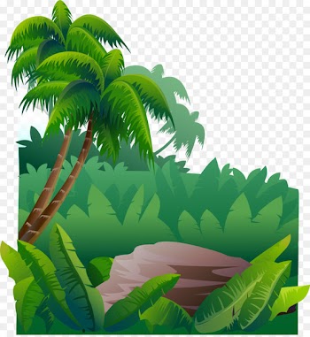 Gorilla Cartoon Clip art - Cartoon painted green jungle palm stone 
