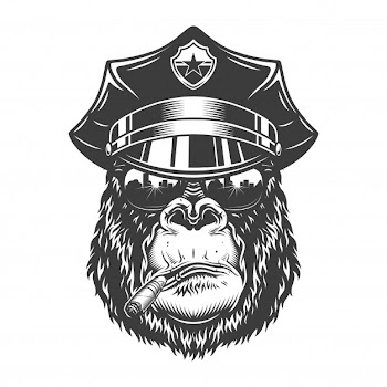 Gorilla head in monochrome style Free Vector