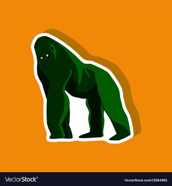 Gorilla paper sticker on stylish background vector image