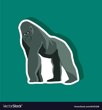 Gorilla paper sticker on stylish background vector image