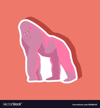 Gorilla paper sticker on stylish background vector image