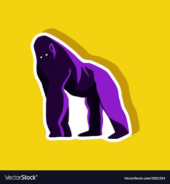 Gorilla paper sticker on stylish background vector image