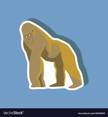 Gorilla paper sticker on stylish background vector image