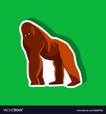 Gorilla paper sticker on stylish background vector image