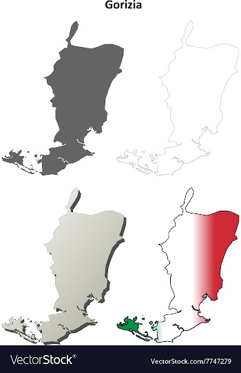 Gorizia blank detailed outline map set vector image