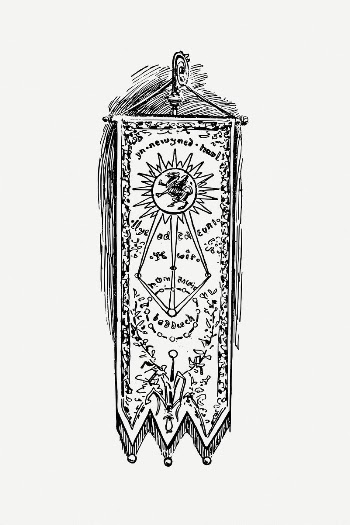 Gorsedd banner drawing, vintage illustration | Free PSD - rawpixel