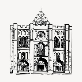 Gothic architecture clipart, vintage hand | Free Vector - rawpixel