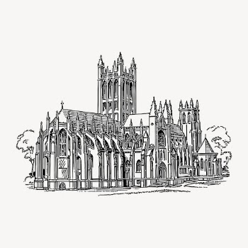 Gothic cathedral clipart, vintage illustration | Free Vector - rawpixel