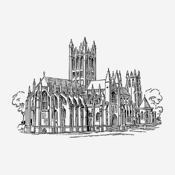 Gothic cathedral hand drawn illustration. | Free Photo - rawpixel