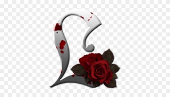 Gothic Clipart Red Rose - Roses With Alphabet P