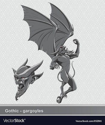 Gothic gargoyles set vector image