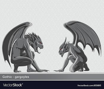 Gothic gargoyles set vector image