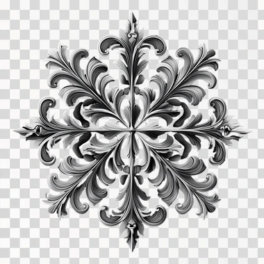 gothic ornament with calligraphy elements, no background, wi