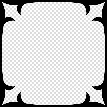 Gothic patterns, square black frame transparent background PNG clipart