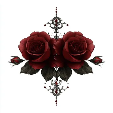 Gothic Roses Clipart on White Background Gothic Roses Clipart on White Background