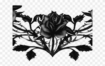 Gothic Tattoos Clipart Garden - Black Rose Tattoo Png