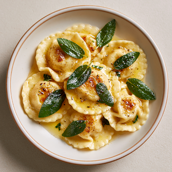 Gourmet Ravioli with Sage Butter Sauce