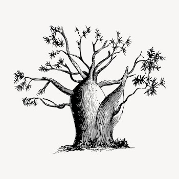 Gouty stem tree clipart, vintage | Free Vector - rawpixel