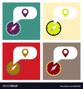 Gps point with compass vector image