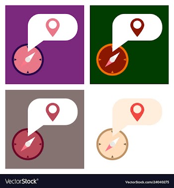 Gps point with compass vector image