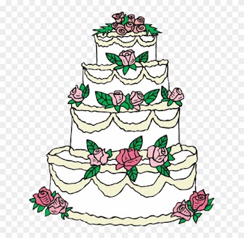 Grab This Free Birds With Ribbon And Rings Wedding - Wedding Cake Clip Art