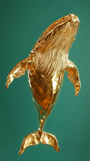 Graceful Golden Whale: A Surreal Vision of Modern Sophistication Graceful Golden Whale: A Surreal Vision of Modern Sophistication