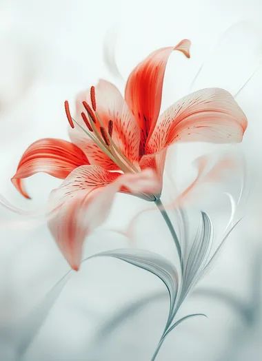 Graceful Red Lily in Motion Graceful Red Lily in Motion