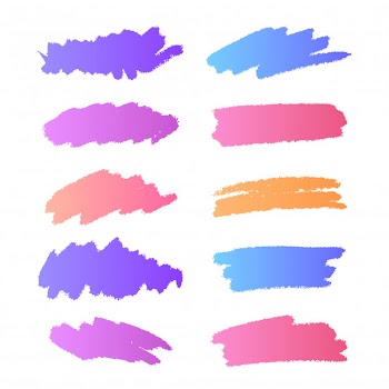 Gradient brush strokes collection Free Vector