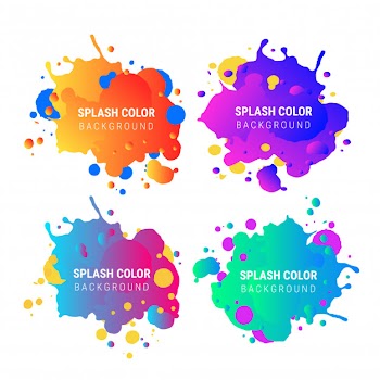 Gradient color splash banner collection Free Vector