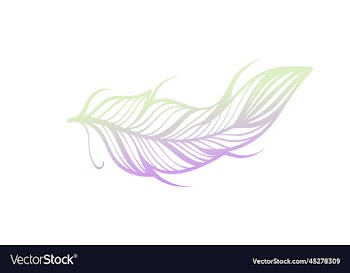 gradient feathers outline white background design