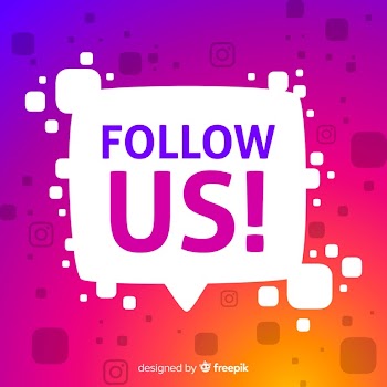 Gradient follow us background Free Vector