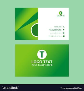 Gradient green business card vector image
