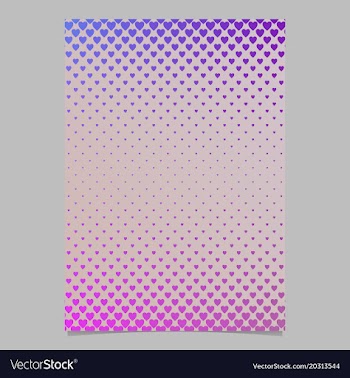 Gradient heart pattern page template - brochure vector image