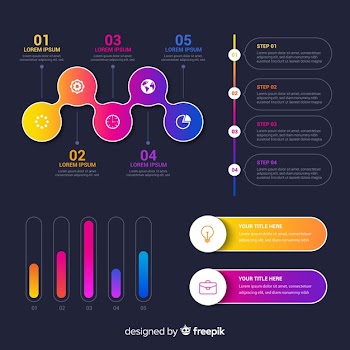 Gradient infographic elements Free Vector