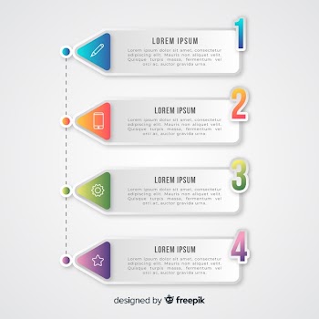 Gradient infographic steps