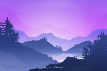 Gradient mountains landscape background Free Vector