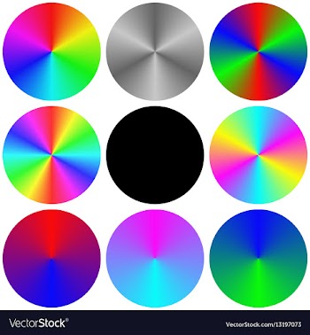 Gradient rainbow circle color palette set vector image