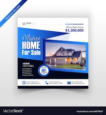 gradient real estate social media post design