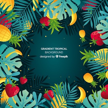 Gradient tropical background Free Vector