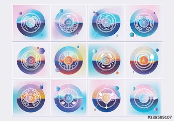 Gradient Zodiac Logo Set