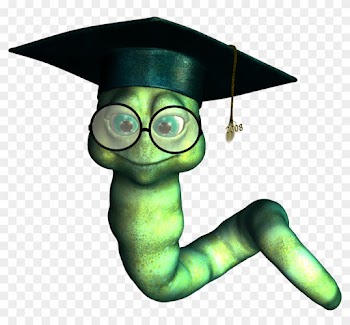Graduate Bookworm Clipart - Book Worm No White Background