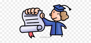 Graduate Showing Her Diploma Royalty Free Vector Clip - Clip Art