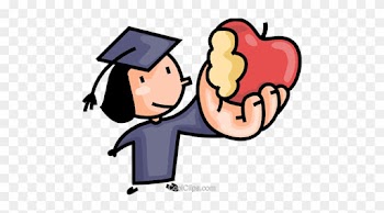 Graduate Taking A Bite Out Of An Apple Royalty Free - Cartoon
